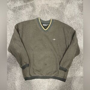 Vintage Billabong V-Neck Knit Pullover Textured Fleece size Large